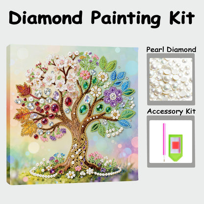 ILYUFO Diamond Art Kits for Adults, 5D Gemstone Tree DIY Diamond Art with Frame, Crafts for Home Wall Decor, Ideal Gifts for Art Lovers 10×10inch