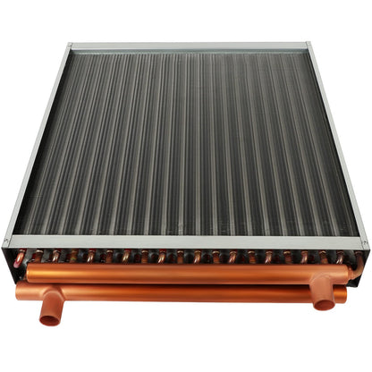 20x20 Heat Exchanger Water To Air, Forced Air Heating with 1" Copper Ports Hot Water Coil for Outdoor Wood Furnaces, Residential Heating