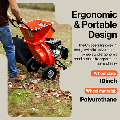 SuperHandy Wood Chipper Shredder Mulcher Ultra Heavy Duty 7HP 3 in 1 Multi-Function 3" Inch Max Capacity (Amazon Exclusive)