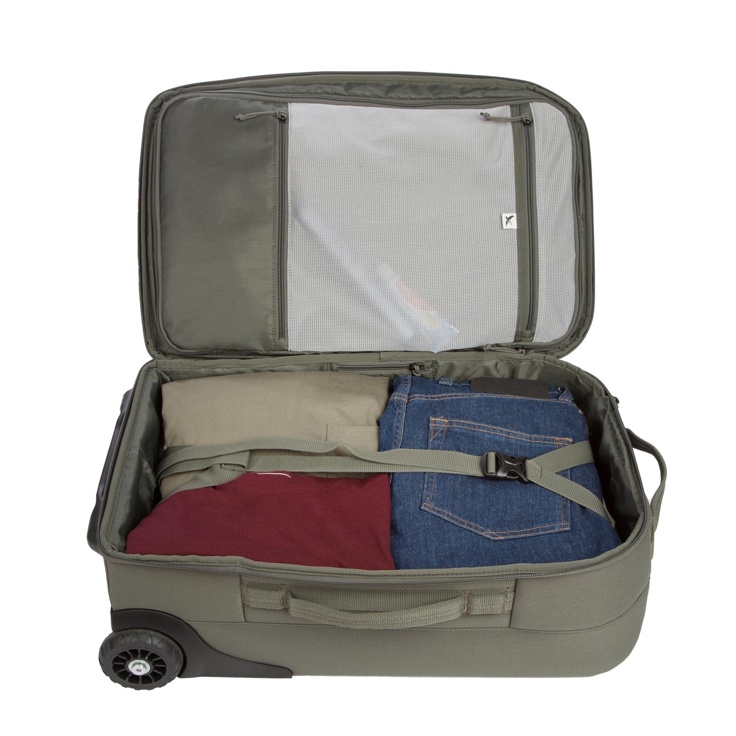 Eddie Bauer Excursion Traveling 22 Rolling Duffel Bag with Lightweight Telescopic Handles and Rugged Wheels - 40L, Spruce
