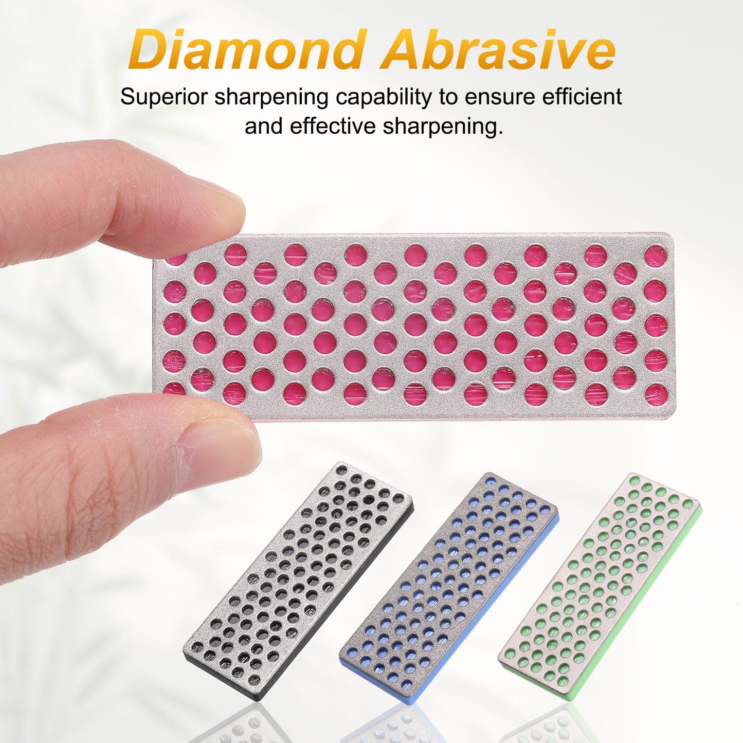 uxcell 4pcs Mini Knife Sharpening Stones Whetstone Set 240/360/500/1000 Grits Diamond Sharpener Portable Hand Sharpen Tools for Knives Scissors