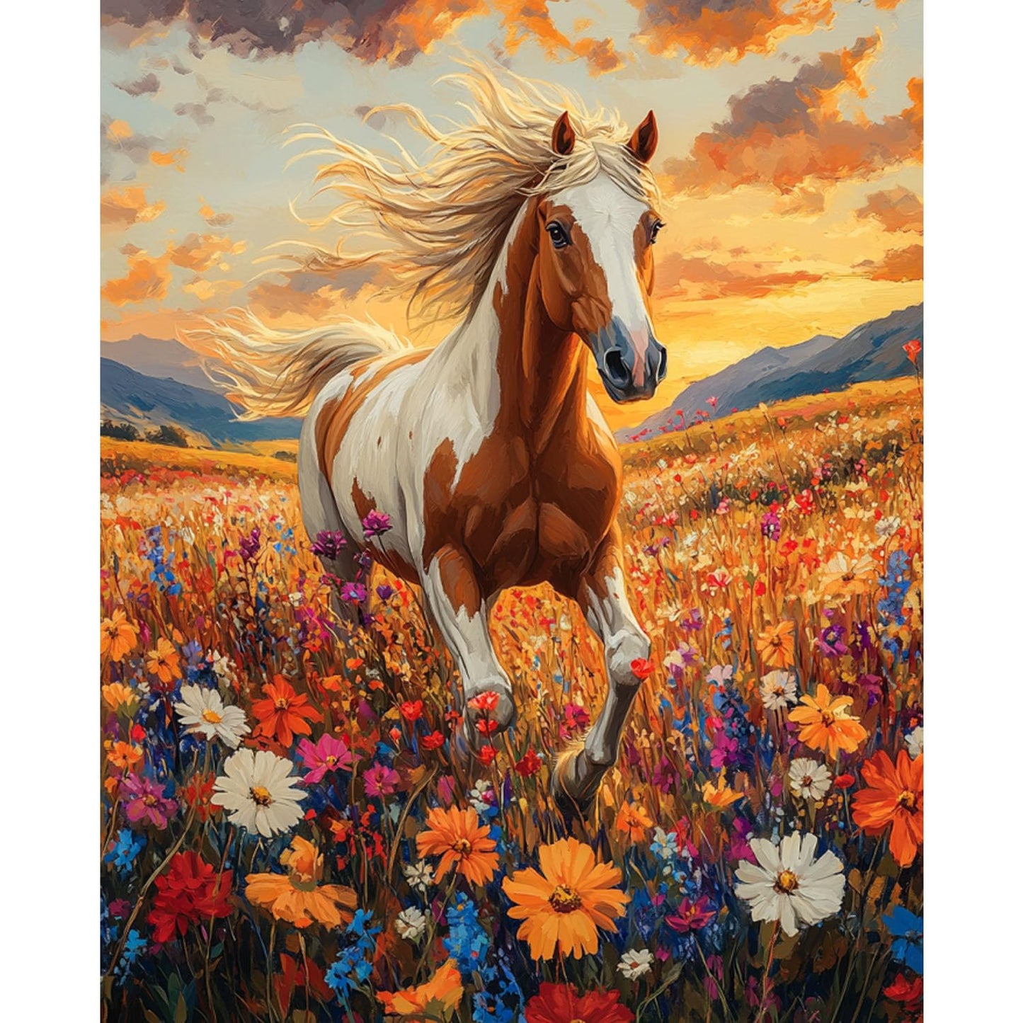 obterie Horse Paint by Numbers Kit for Adults Beginner Animals Oil Painting Kit Adult Paint by Number Kits on Canvas DIY Painting for Beginners Art by Numbers for Gifts Home Wall Decor 16x20 Inch