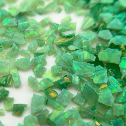 Gryrigns Crushed Created Opal Stone for Wood Inlay Resin Craft Jewelry Making DIY (Kiwi Green, 2 Grams)