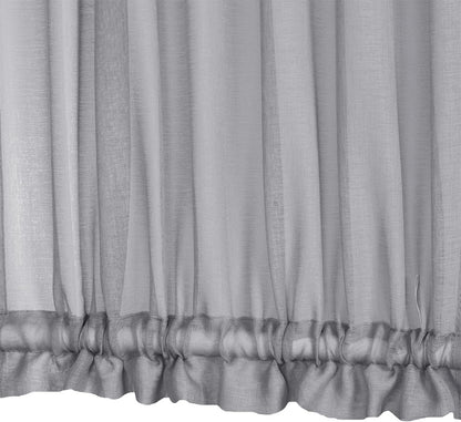 Aquazolax Transparent Sheer French Door Curtain Panel (1 Piece, 30W x 40L, Grey) - Elegant Solid Voile Rod Pocket