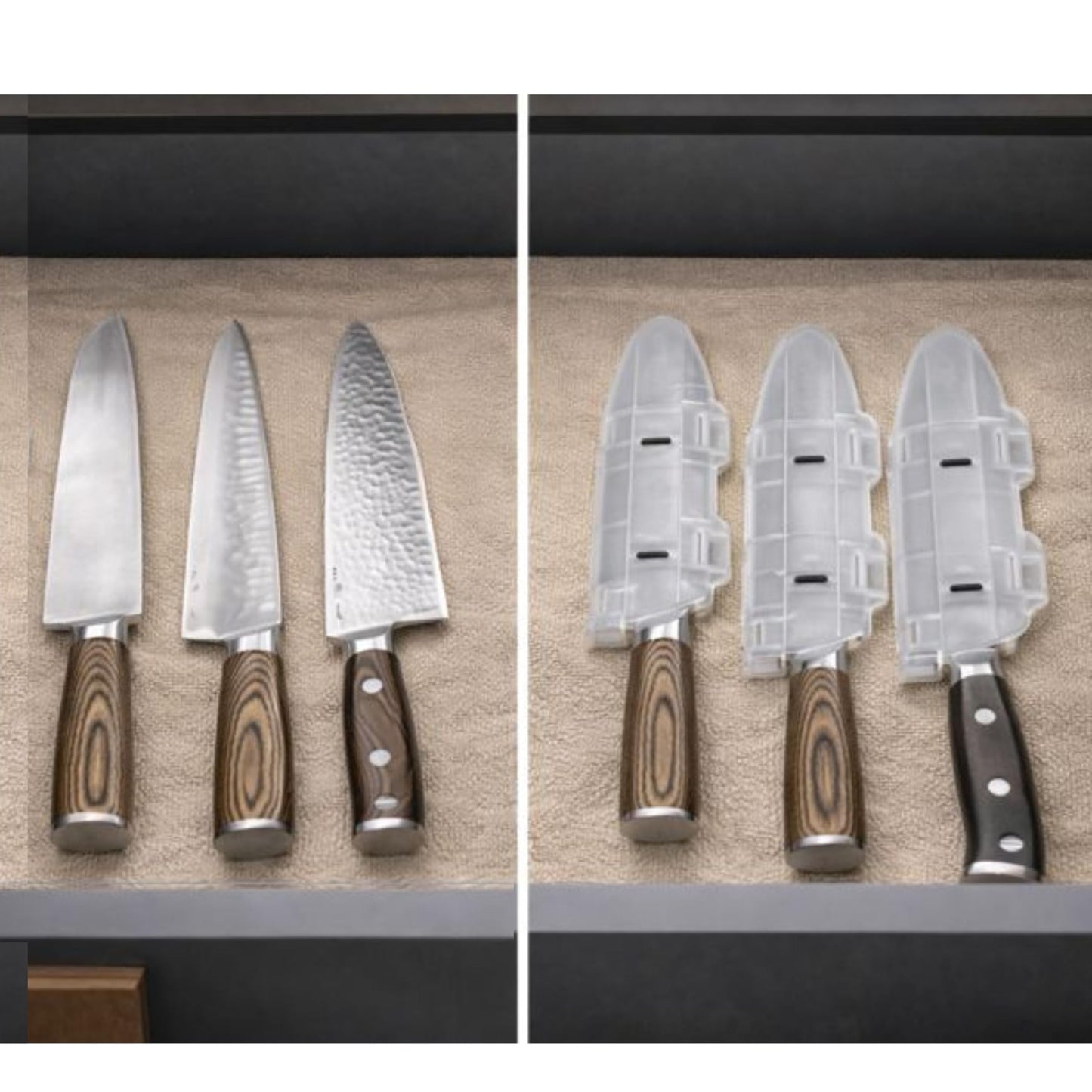 Agilux Blade Guard 8" Knife Blade Protector Made in USA Safe Storage and Transport for Kitchen Knives Protects Edges in Drawers Travel Camping RV