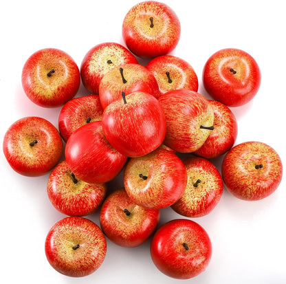20 ZEAYEA Pcs Artificial Apples, Decorative Fake Apples for Decoration Lifelike, Realistic Fake Fruit Apples for Home