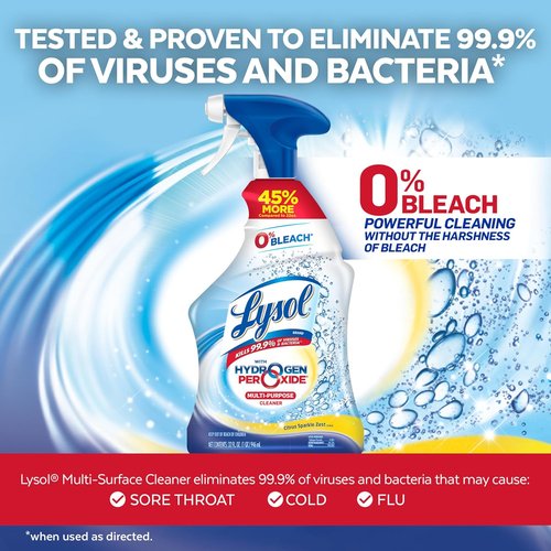 Lysol Multi-Purpose Cleaner Spray - Hydrogen Peroxide Formula, Citrus Scent, 32 Fl Oz