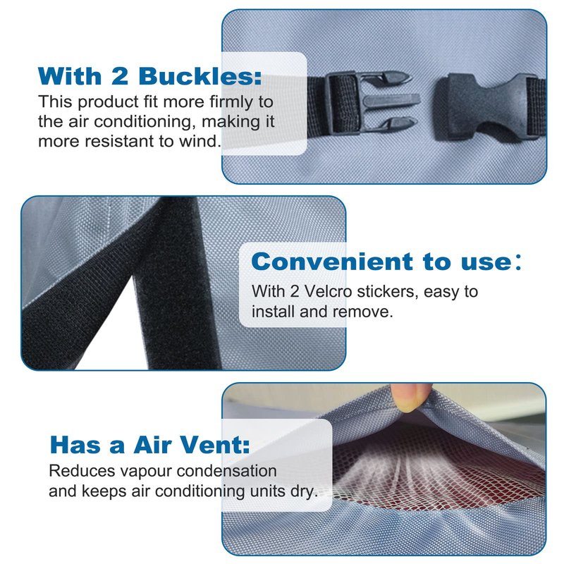 AKEfit Air Conditioner Cover for Outside, Heavy Duty Waterproof AC Defender with Durable Oxford Fabric, Veranda AC Protector (Grey, 24" Wx24 Dx30 H)