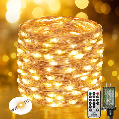 165FT 500 8 btfarm Fairy Lights Plug in with Remote, LED Outdoor Twinkle Lights Waterproof with Timer, Modes Indoor