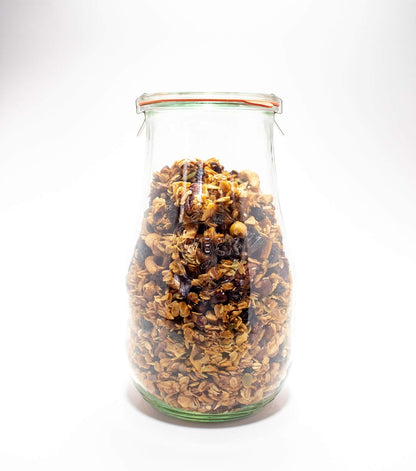 Weck Tulip Jars, 2.5 Liter Glass Jars for Sourdough Starter, Canning, Storage, Wide Mouth with Glass Lid, 1 Jar
