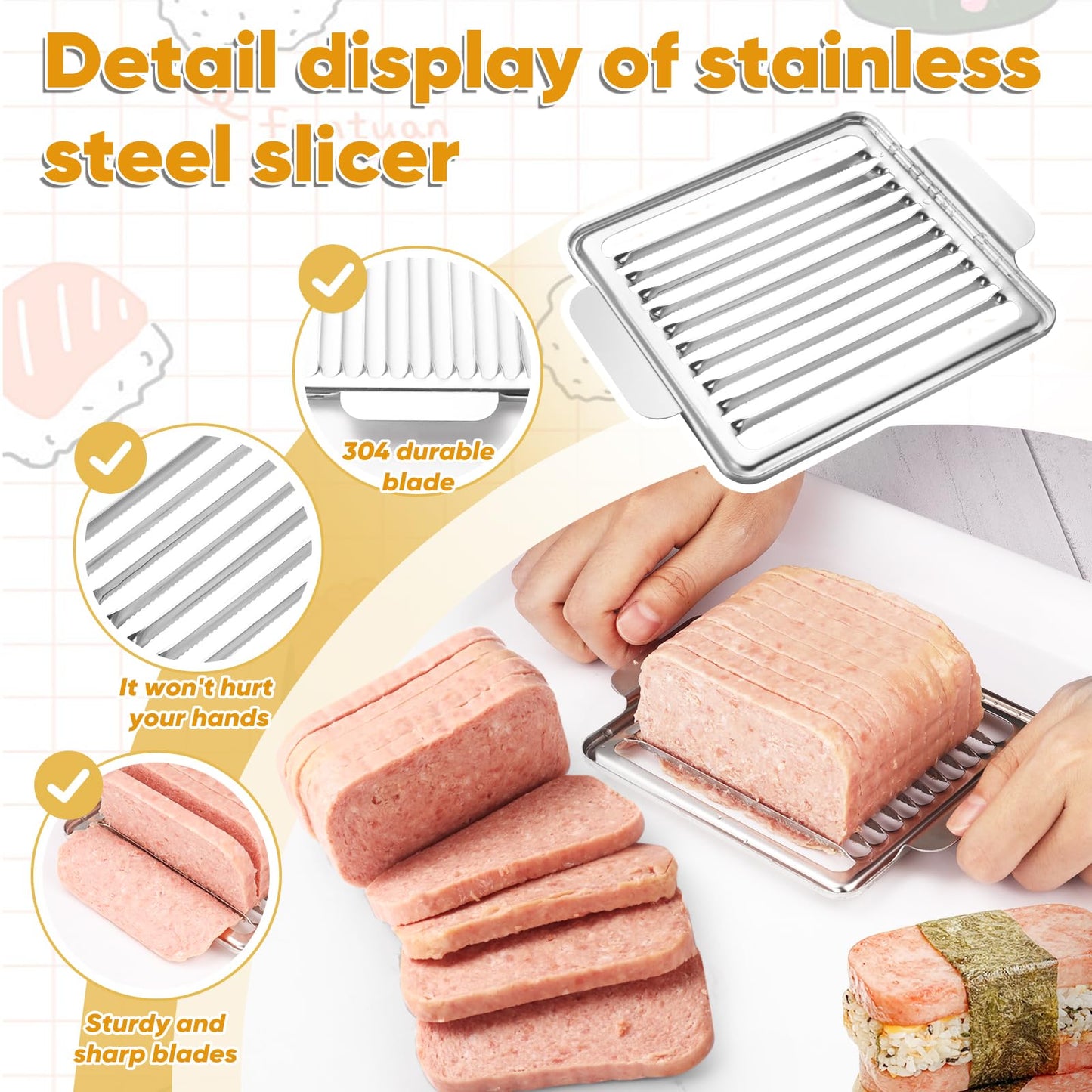 Musubi Press Mold Kit，Onigiri Mold Triangle，4 Pack Japanese Rice Cooker Kit for Lunch Bento