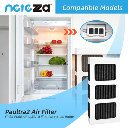 Paultra2 Refrigerator Air Filter Replacement, Compatible with Frigidaire Pureair Ultra 2, 6 Pack