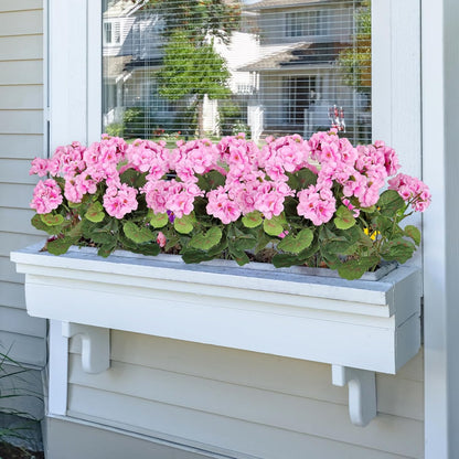 TOCHGREEN Artificial Fake Flowers, Purple Pink Geranium Silk Bush 2 Bundles for Outdoor Decor