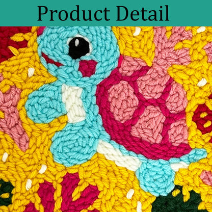 ZuoAnLF Punch Needle Kit with Hoop for Beginners, DIY Handmade Punch Needle Set with Yarn and Pattern Fabric, Relaxing Craft Activity for Adults and Teens, Home Décor & Gift Idea (Turtle)