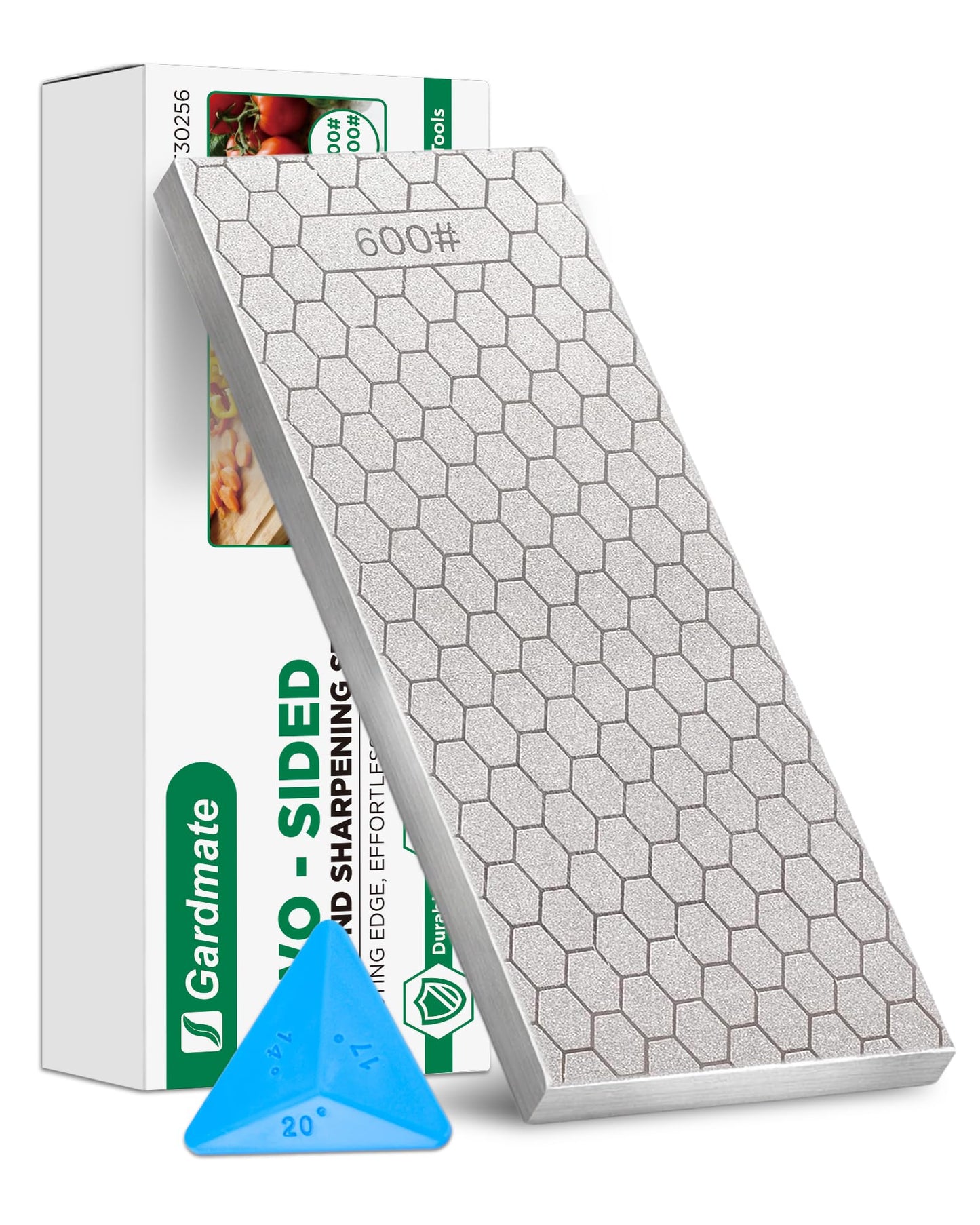Gardmate Diamond Sharpening Stone Set, 150/600 Grit Double-Sided Diamond Plate Sharpening Stone with Angle Guide & Non-Slip Silicone Mat – Restoration & Sharpening Diamond Plate for Axes, Knives