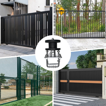 Sliding Gate Rollers, Nylon Cantilever Slide Gate, Rolling Cantilever, 4" Square Post × 2" Chain Link Fence Gate Frame, Slide Gate Roller Hardware - Pack of 4