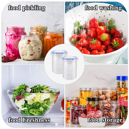 4 Pcs Pickle Container with Strainer,24 oz Pickle Jar with Leak Proof and Lock It Lid,Pickle Holder Keeper Lifter for Olive Jalapeno Juice Food Storage