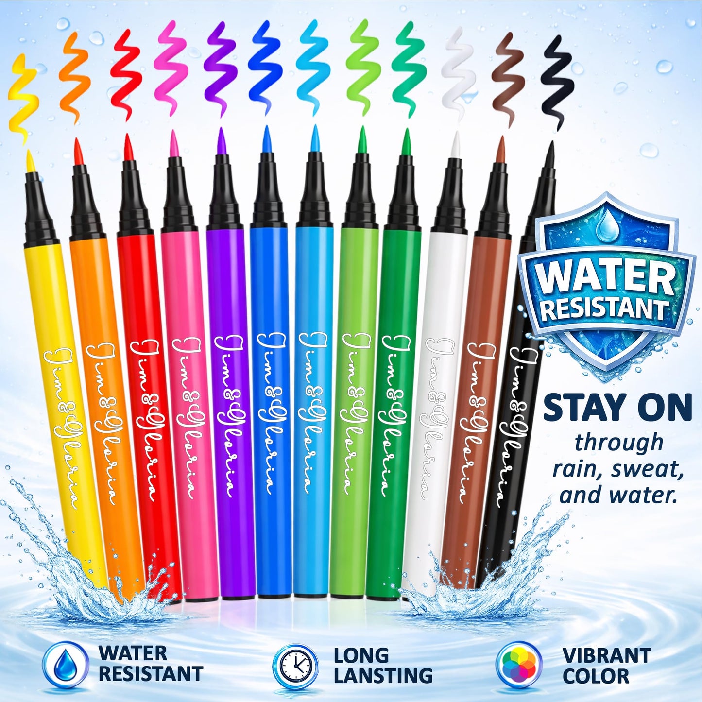 Jim&Gloria Water Resistant Face Paint Tattoo Pen, Temporary Tattoo Markers for Skin, Body Painting Kit, Teen Girl Gifts Trendy Stuff, Makeup Toys Crafts, Christmas Gifts for Teenage Girls, Adults