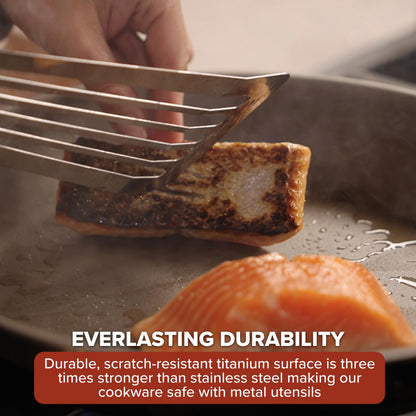Viking PureGlide Pro 3-Ply Nonstick Dutch Oven with Lid, Made without PFAS, 6-Quart Induction Cooking Pot, Metal Utensil Safe Titanium Nonstick Surface, Oven Safe to 600F