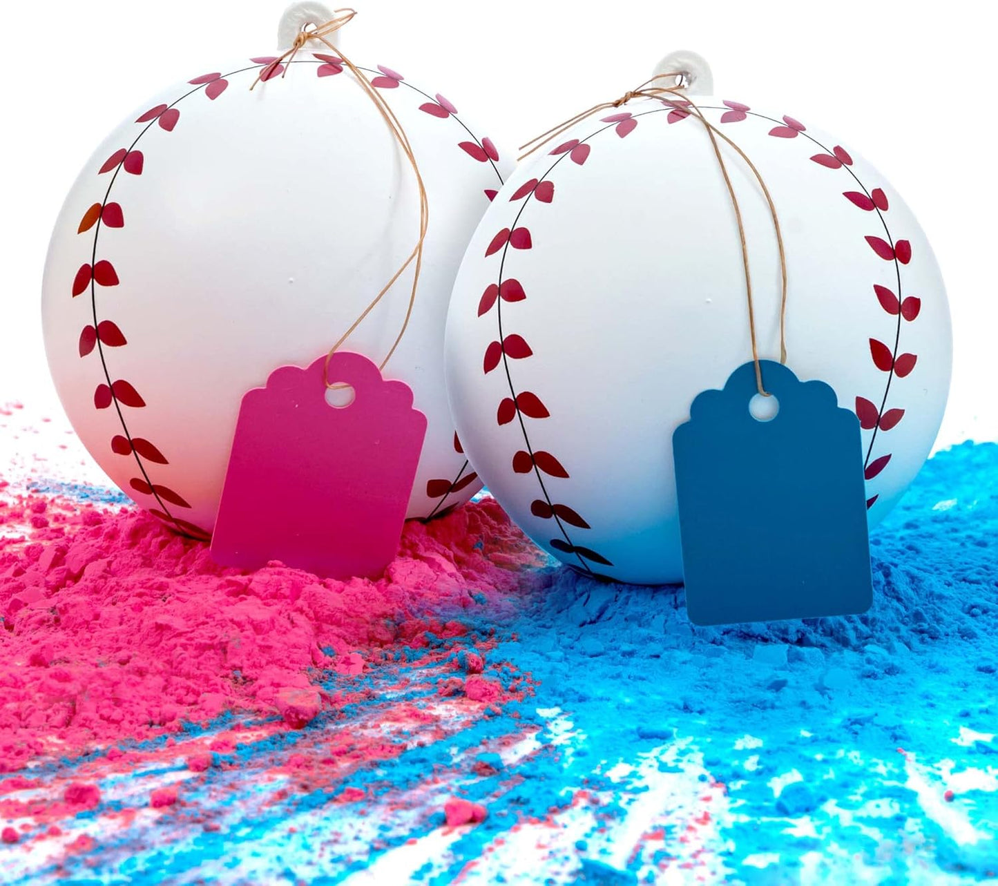 Set Gender Reveal Baseball - (Blue and Pink Balls) Exploding with Powder - Best Idea for Boy or Girl Baby Revealing