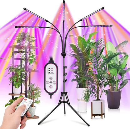 yentbokj Plants,5 15-60" Grow Lights for Indoor Heads Red Blue White Full Spectrum Plant Light with Adjustable Tripod