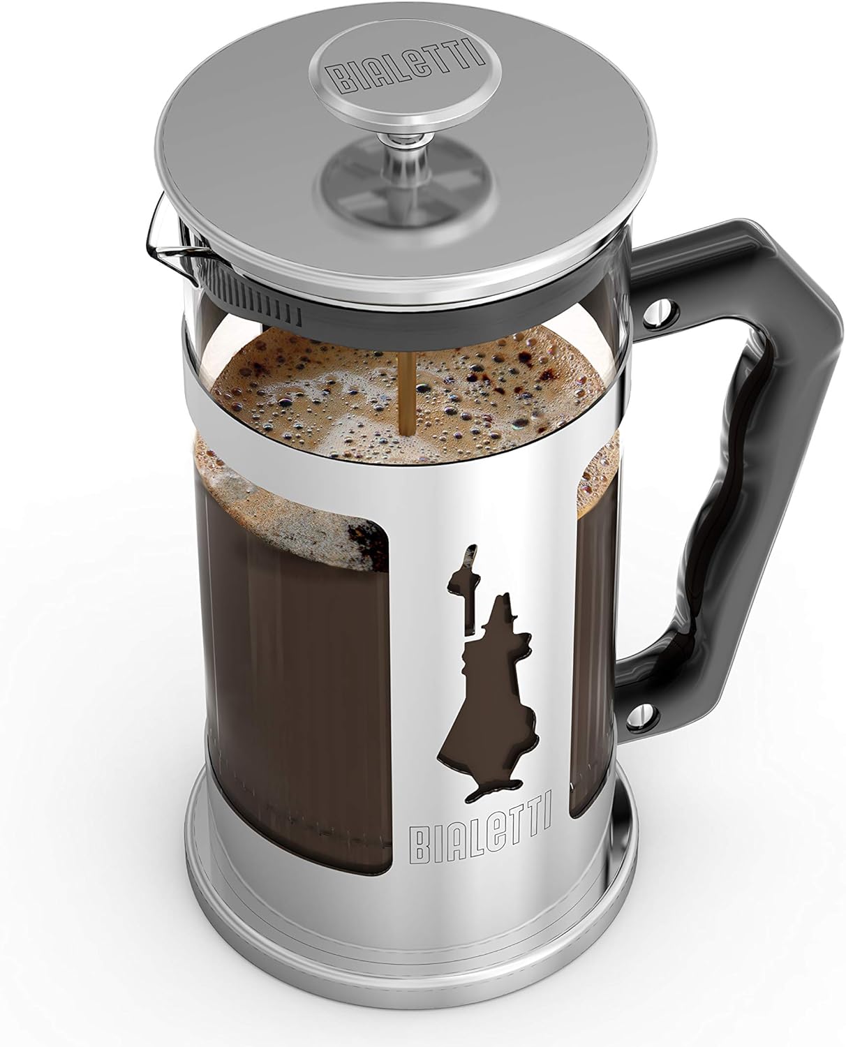 Bialetti 6860 Preziosa Stainless Steel 3-Cup French Press Coffee Maker, Silver