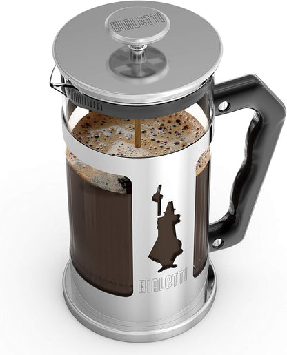 Bialetti 6860 Preziosa Stainless Steel 3-Cup French Press Coffee Maker, Silver