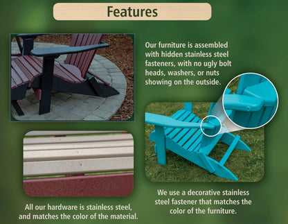 Logan Series 3-Person 5 FT Plastic Poly Lumber Wood Bench Amish Craftsmanship Made in USA HDPE with No wood fibers Memorial Patio Porch Park Church Bench Signature design 800 lbs Limit