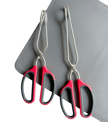 HINMAY Stainless Steel Scissor Tongs 10-Inch and 12-Inch Set, Set of 2