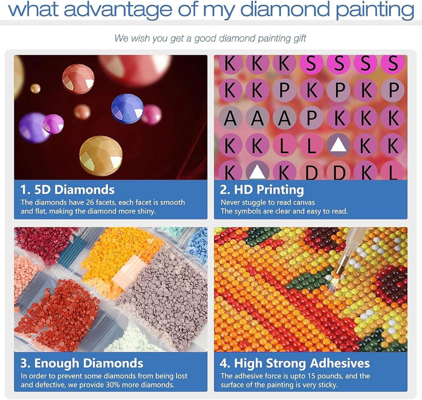 ajepon 3 Pack Independence Day Diamond Art Kits for Adults - Independence 5D Diamond Painting, Gem Art for Adults, Gem Painting Kits for Wall Home Decor Arts Craft 12x12inch