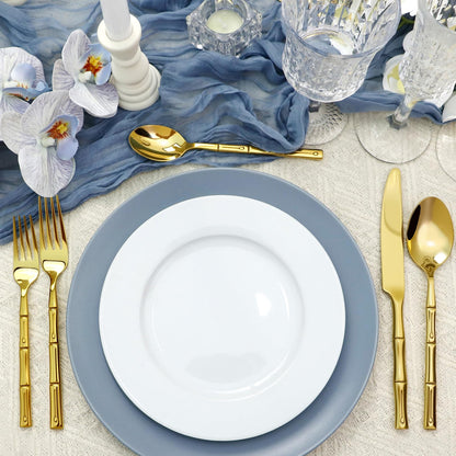 SILWELL Silverware 60-Piece Stainless Steel Mirror Polishing Gold Flatware Set Bamboo Pattern Cutlery Set Service for 12