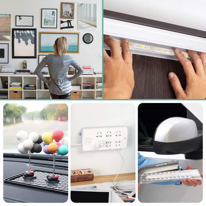 HitLights Double Sided Tape Heavy Duty 164ft, Waterproof Mounting Adhesive Tape for Wall, Electronics, LED Strip, Car Trim, Home Office Decor, Craft Project, PVC White (164ft x 0.39in)