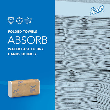 Scott® Professional Multifold Paper Towels - Absorbency Pockets, 9.2" x 9.4", White | 250 Sheets/Pack, 16 Packs/Case
