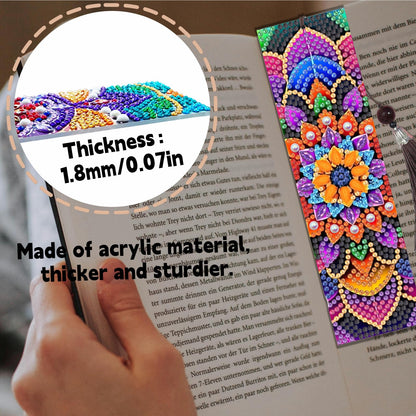12 Pcs Diamond Painting Bookmarks,Mandala Diamond Art Bookmarks with Tassel, Diamond Art Painting Kits for Beginners Adults DIY Art Craft Gifts Book Decors