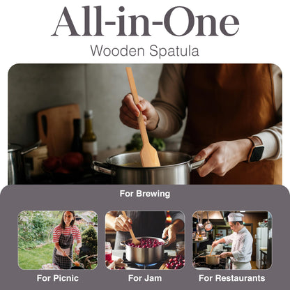 Flat Wooden Spatula for Cooking - 24" Long Wooden Stirring Paddle for Cooking, Mixing, Brewing in Big Stock Pots, Hand-Held Beech Wood Pot Stirrer Wooden Spoon for Kitchen