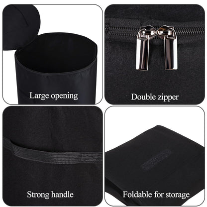 Compost Bins Outdoor with Observation Windows, 34 Gallon Reusable Home Compost Bucket for Outside Garden, Backyard, Heavy Duty Nonwoven Fabric Yard Waste Bag (1 Pack, Black)