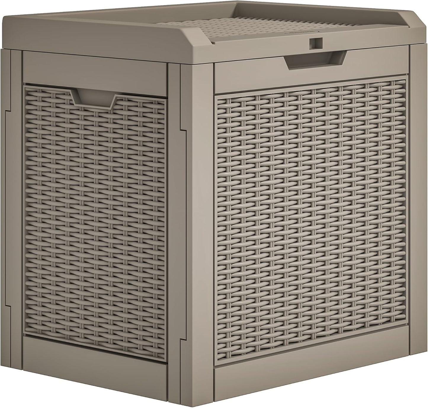 32 YITAHOME Gallon Deck Box, Resin Storage with Lockable Lid & Side Handles, Indoor Outdoor Small Container for Patio