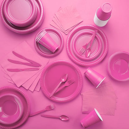 150 Pack Plastic Silverware Heavy Duty, Pink Disposable Cutlery, 50 Spoons, 50 Forks, 50 Knives, Plastic Utensils Set for Home Office School Party Picnics Weddings & More - SparkSettings