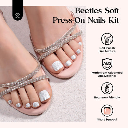 Beetles Press on Nails Kit 720Pcs 24 Colors, Press on Nails Short Almond Glossy Matte Glitter With Nail Glue & Nail Tabs Stickers, Natural Fit Lightweight Fake Nails Kit Art For Women Girls