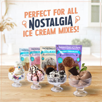 Nostalgia Electric Ice Cream Maker, Parlor Style, Old Fashioned Soft Serve Machine, 4 Quart