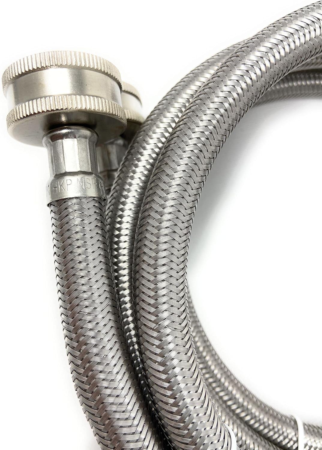 Premium Stainless Steel 4ft Washing Machine Hoses Burst Proof Leak Proof 2 Pack for Hot Cold Water