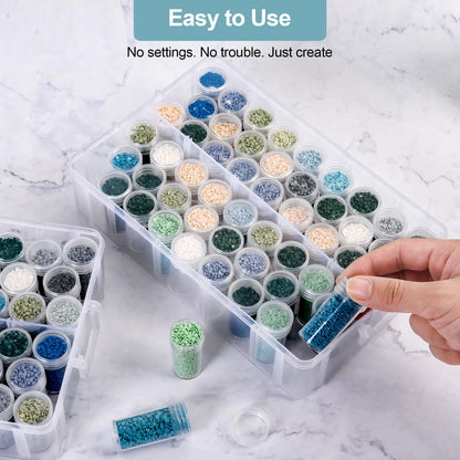 MERATIA Diamond Painting Storage Container, 4-Tier Bead Organizer Box with 200 Slots, Stackable Crafts Organizers for DIY Diamond Art Accessories Craft Jewelry Bead Storage