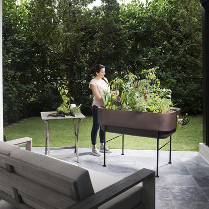 TruDrop Nest Self-Watering Raised Garden-Bed, Elevated Planter Box for Edible Gardening, Tomatoes, Herbs Planter -18" x 36" (Bark)