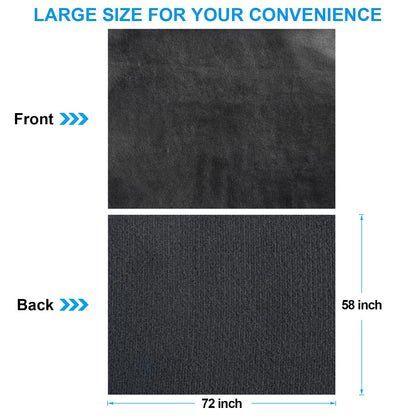 PU Fabric Leather 2 Yards 58" x 72", 0.6mm Thick Faux Synthetic Leather Material Sheets for Upholstery Crafts, DIY Sewings, Sofa, Handbag, Hair Bows Decorations (Black_Smooth Surface_Light Weight)