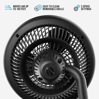 Vornado 783 Full-Size Whole Room Air Circulator Fan, Adjustable Height, 3 Speeds, Tilt Head, Removable Grill, Moves Air 100 Feet, Pedestal Fan for Home, Office, Bedroom, Black
