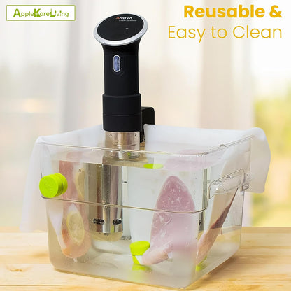 AppleKoreLiving Sous Vide Reusable Silicone Bags | Set of 2 Extra Large BPA Free Bags for Sous Vide Cooking