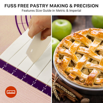 Baking Mat, 26" x 16" Silicone Extra Large Non Stick Baking Sheet Mat with Measurement Non-slip Dough Rolling Mat,Reusable Food Grade Silicone Counter Mat for Making Cookies,Macarons,Bread and Pastry