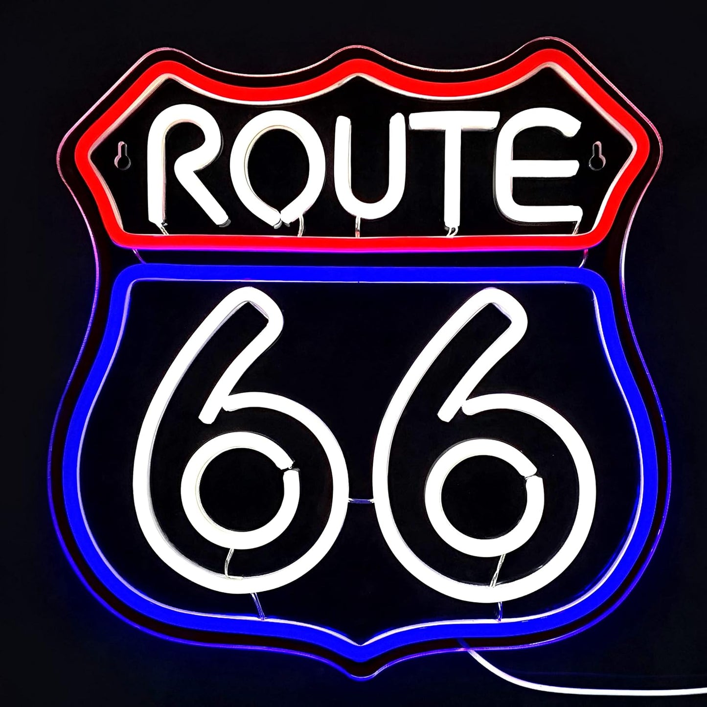 Route 66 Neon Sign Historic US High Way Acrylic LED Sign for Bedroom Wall Decor Blue Neon Light Game Room Wall Sign Party Light Club Neon Accessory