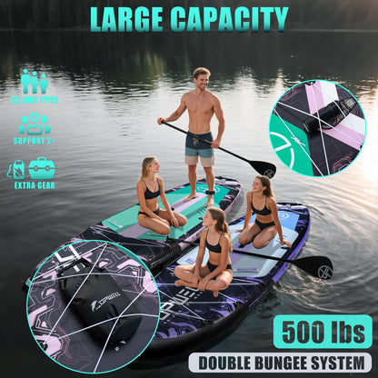 UPWELL 11'6"×35" Extra Wide Inflatable Paddle Board, Stand Up Paddle Board, Sup Paddle Boards for Adults, Mech Pink
