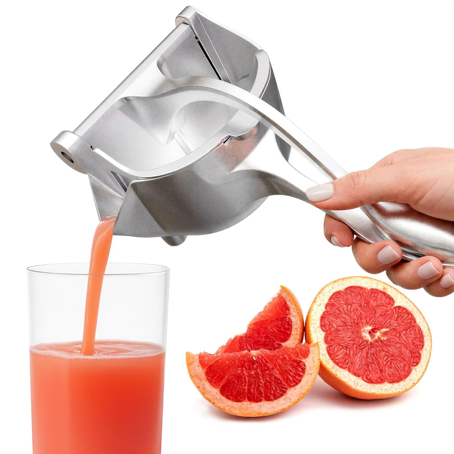 20 oz Hand Juicer Squeezer with Ergonomic Heavy Duty Handle Bowl Aluminum Lemon Juicer with Pour Spout for Mess-Free